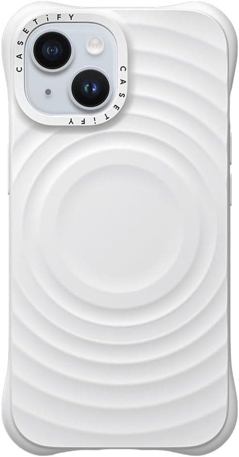 CASETiFY - Funda Ripple iPhone 15 [Silicona Premium Suave/Compatible MagSafe/Protección Caídas 2m] - Blanco