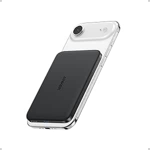 Anker Nano Power Bank, batería magnética ultradelgada de 5000mAh, Cargador portátil ultrarrápido de 15 W máx. con certificación Qi2, Compatible con MagSafe, diseño ergonómico, para iPhone 17/16/15/14