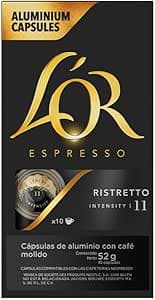 L'OR Cápsulas de café Espresso Ristretto | Intensidad 11 | Cápsulas de aluminio compatibles con las cafeteras Nespresso ®* Original | 10 Cápsulas