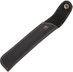 CALLARON Estuche para Bolígrafo Individual de Cuero Auténtico Negro Estilo Vintage, Funda para Pluma Estilográfica Resistente al Desgaste, Bolsa Protectora para Uso Diario y Oficina