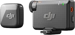 DJI Mic Mini (1 TX + 1 RX), micrófono inalámbrico, superligero, Audio de Alta Calidad, cancelación de Ruido, límite automático, para cámaras/iPhone/Android, Vlogs, Streaming, transmisión a 400 m