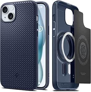 Spigen mag Armor Magfit Case Compatible con Apple iPhone 15 Funda - Navy Blue