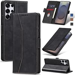 Jasonyu Funda para Samsung Galaxy S25 Ultra,Cuero PU Carcasa, Tipo Libro Flip Case con Tapa Tarjetas y Cartera, Soporte Plegable. Cierre magnético, Protector (Negro)