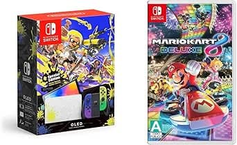 Consola Nintendo Switch OLED - Splatoon 3 (Versión Internacional) + juego físico de Mario Kart 8 Deluxe