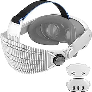 APEXINNO A3 Ultra-Light Head Strap Compatible with Meta Quest 3/Quest 3S Accessories, 3.17oz Adjustable Comfort Strap, Reduces Head Pressure and Suitable for Lying-Down VR Use