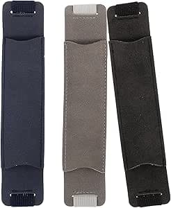 Zerodeko Fundas para Bolígrafos de Pu Vintage Banda Elástica, Set de 3 Unidades (negro, Gris, Azul Oscuro), Portalápices Individual para Cuadernos, Estuches Portátiles y Protectores